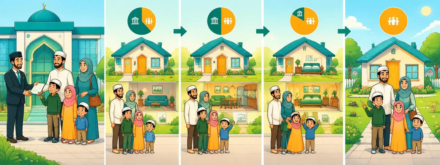 A family gradually buying the bank's share of a home